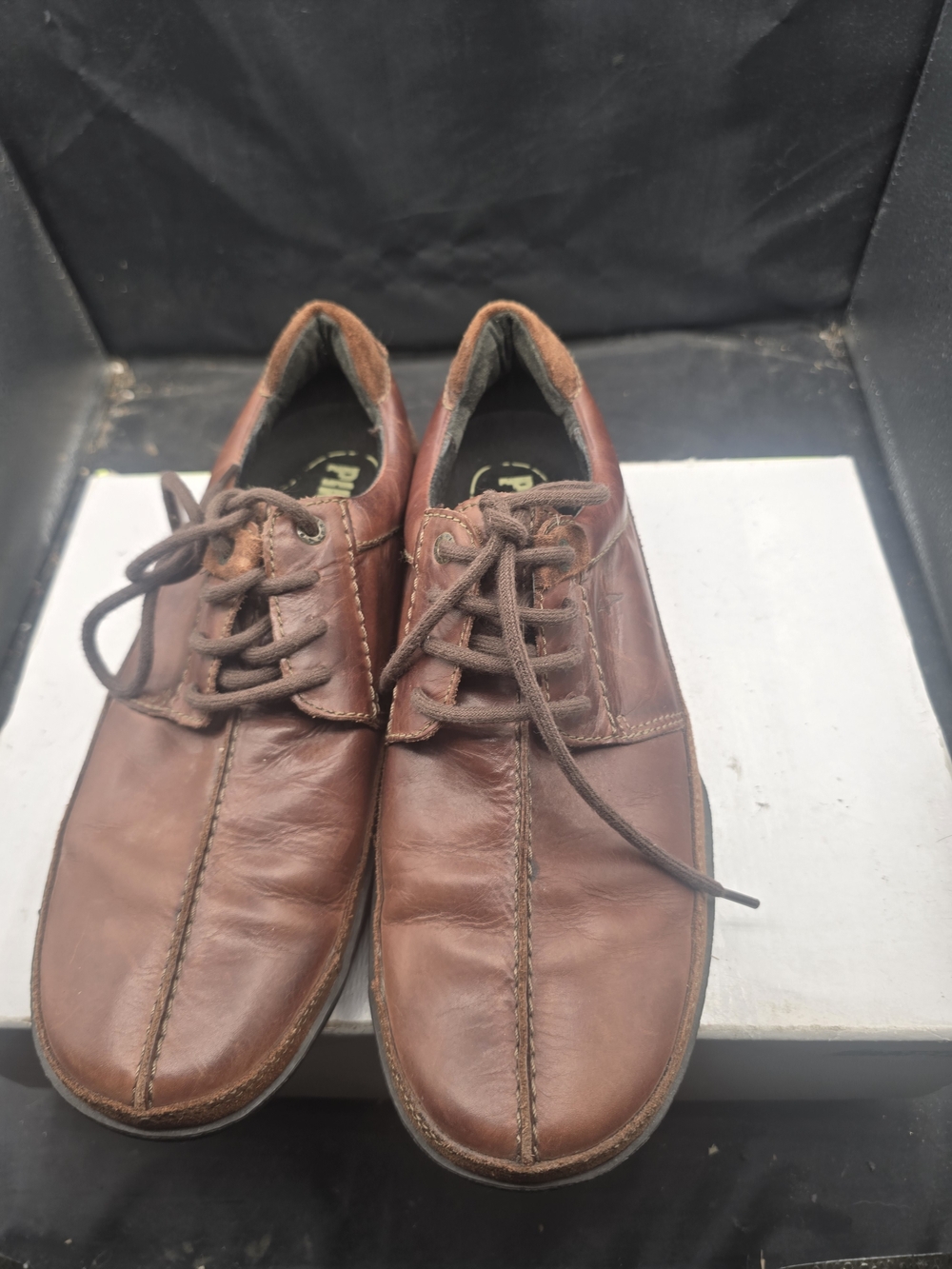 Men's Brown Leather Lace-Up Derby Shoes